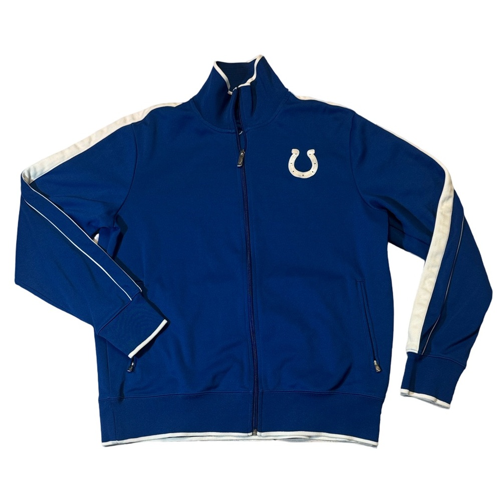 Nike mens XL blue Indianapolis Colts NFL football full zip sweatshirt EUC